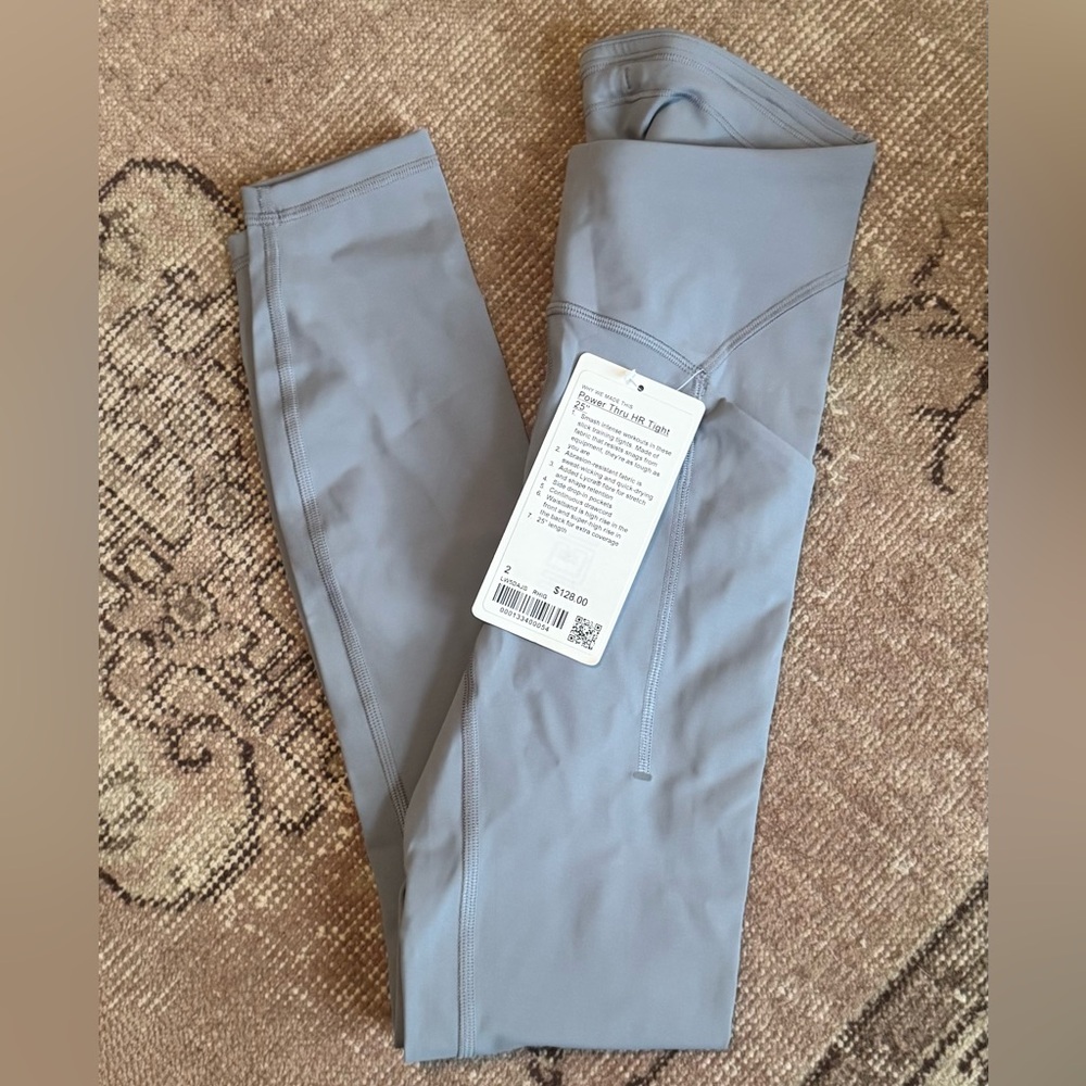 Lululemon Athletica Power Thru High-Rise Tight Gray Leggings size 2